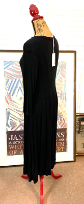 NWT Women's M Modest Black Dress Pockets Casual Funeral Pastel By Vivienne  USA | eBay