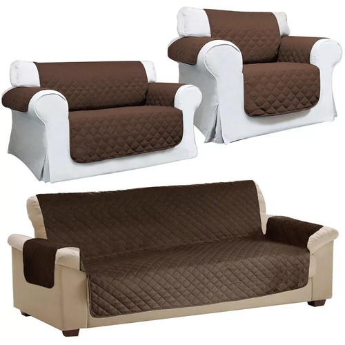 Sofa Slip Covers Reversible Waterproof Quilted Throw Pet Protector Couch Cover - Picture 16 of 19