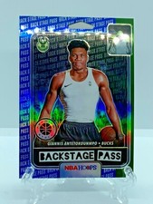 2019-20 Hoops Premium Stock Back Stage Pass Blue #9 Giannis Antetokounmpo