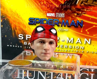 Hot Toys MMS625 Spider 1/6 action Figure's 1/2 Masked Tom Holland Head Sculpt 