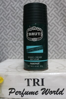 Brut SHAVE CREAM by Faberge TRI-GUARD FORMULA Lubricates Cond. Protects 11 oz.