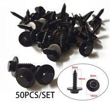 50 Pcs Fender Liner Body Bumper Cover Splash Shield Bolt Hood Retainer Car Screw