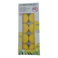 10 Bougies Chauffe Plat à la Citronnelle Anti Moustique Répulsif Naturel 4H