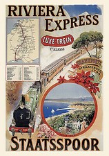 Riviera Express Staatsspoor Luxe Trein Nizza Frankfurt Strassburg Plakate A3 248