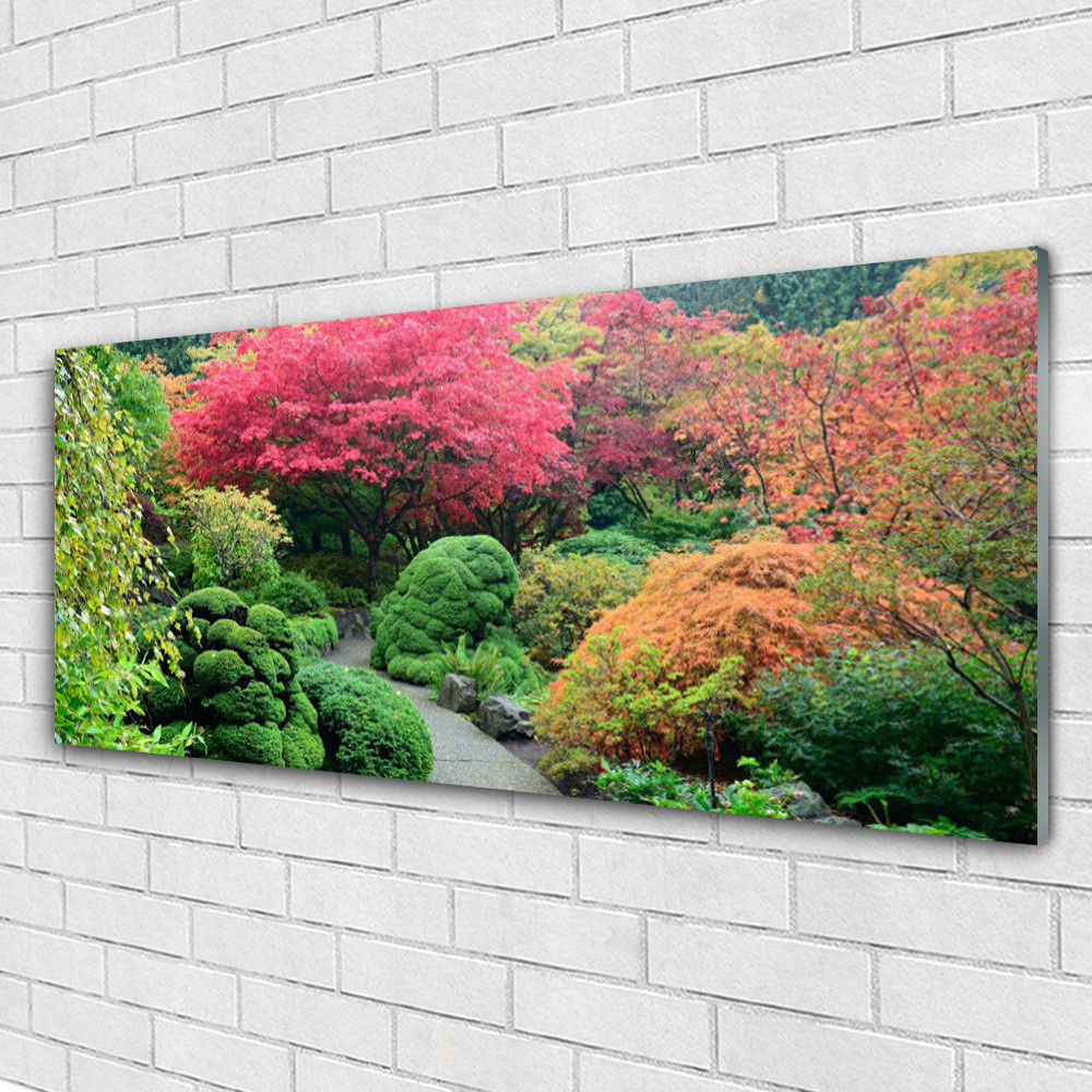 Tableau en verre 125x50 cm Jardin de Fleurs Tulup pour décoration murale