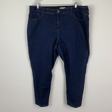 Ava Viv Womens 24W Skinny Jeans Dark Wash High Rise Plus Size