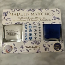 new in box Nails Inc. London Made in Mykonos Nail Polish and Sticker Set