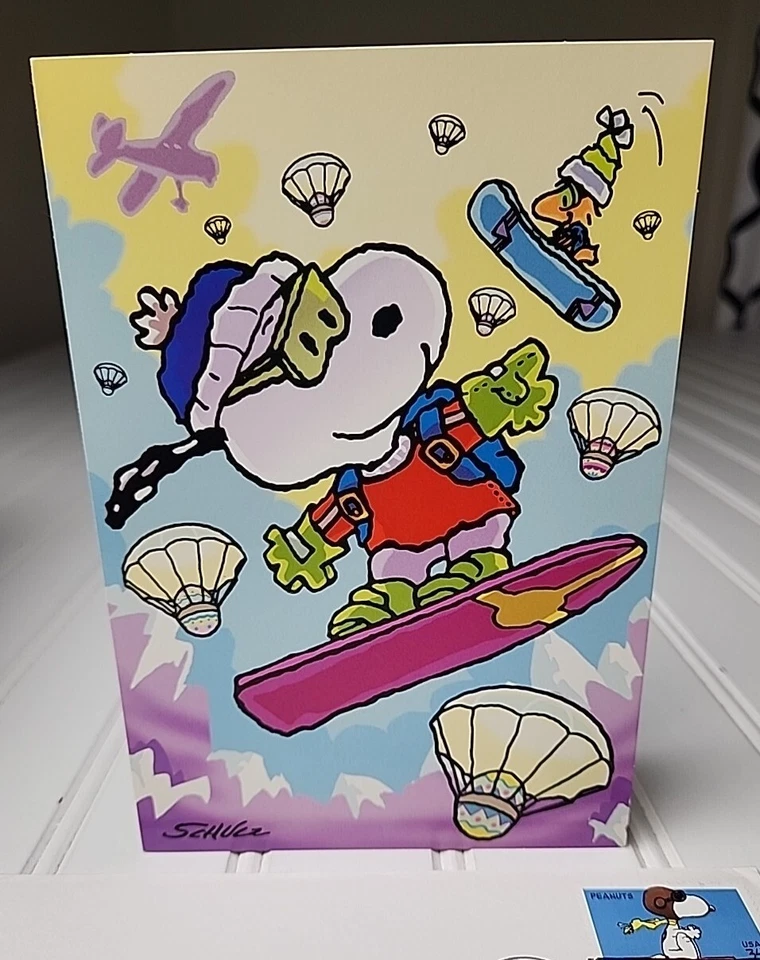 US Stamps SC# 3507 Peanuts 34c FDC 2001 w/ Vintage Snoopy Easter Card - Image 2 of 4