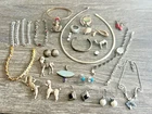Vintage Sterling 925 Jewelry Lot Bracelets Pins Earrings Etc.. 228 Grams