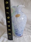 Vtg Lavorazione Murano Hand Blown Italian Art Glass Vase Pastel & White Encased