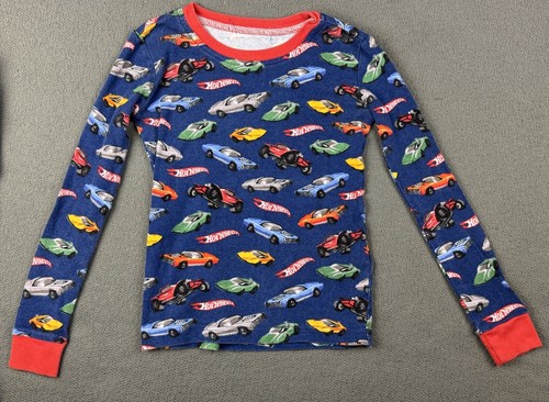 Pottery Barn Kids Hot Wheels Fitted Pajama Set Boy 8 PJs Pajamas Top Pants Rare - Picture 3 of 10