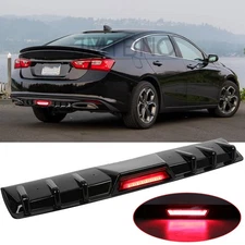 For Chevrolet Malibu Glossy Rear Bumper Diffuser Spoiler w/ LED Brake Tail Light