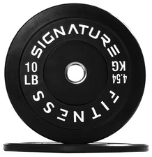 2 Olympic Bumper Plate Weight Plates with Steel Hub 10LB Pair Black Updated