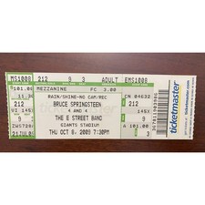 Bruce Springsteen Giants Stadium October 8 2009 Concert Ticket Stub -3