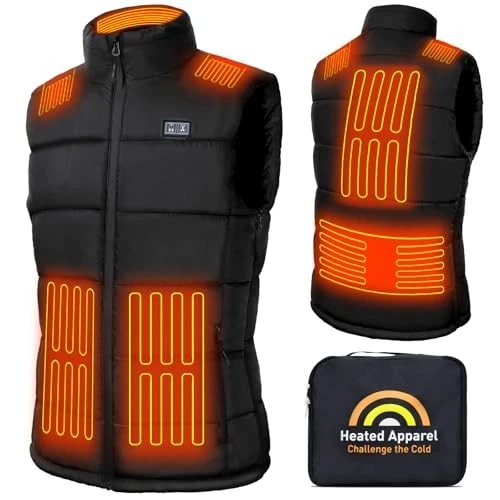 FFraao Men's Heated Vest w/ 16000mAh 7.4V Battery Pack Adjustable Size XL-XXL