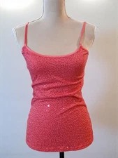 Wet Seal Pink Sequin Juniors Tank Top Size Medium Coachella Glam Glitz Layering
