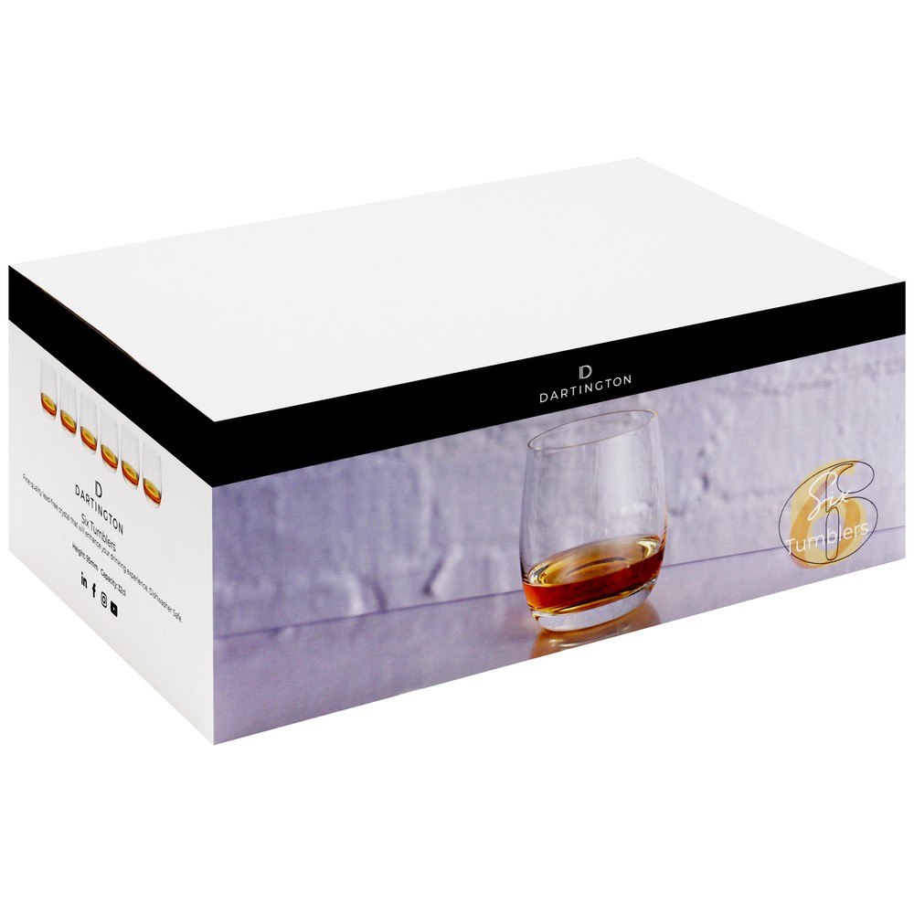 Dartington Crystal Tumbler Glasses Set of 6 320ml Dishwasher Safe