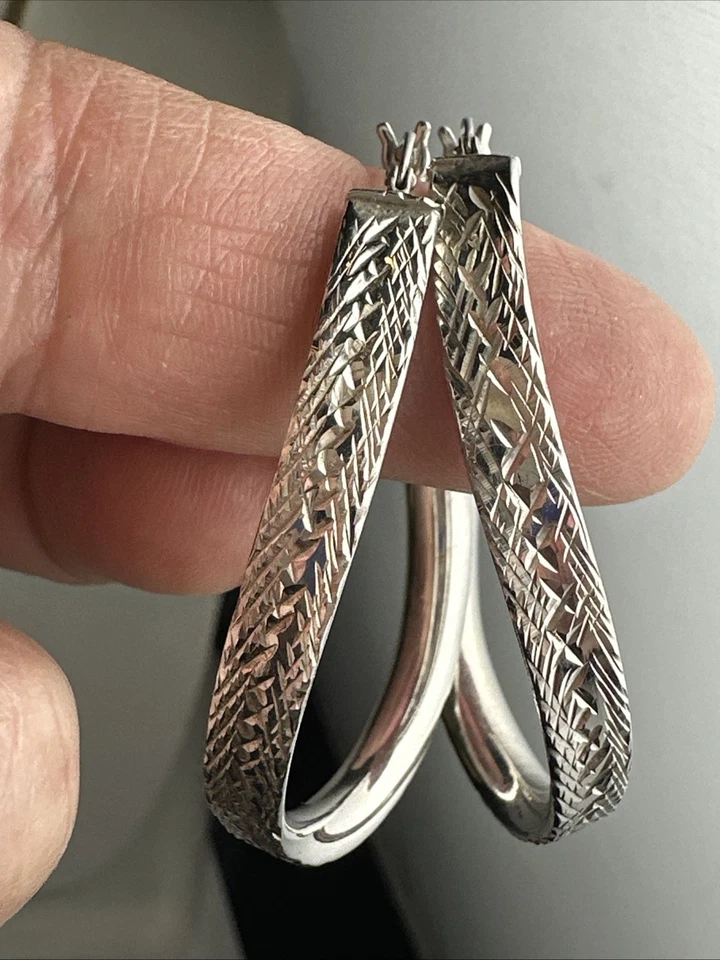 925 JCM Sterling silver twisted sterling pierced hoop earrings - Image 2 of 4