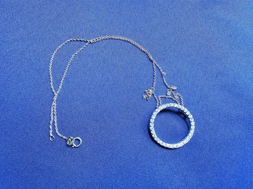 GRANDMA GRABE'S BEAUTIFUL VINTAGE 925 STERLING SILVER CZ RING 4G NECKLACE