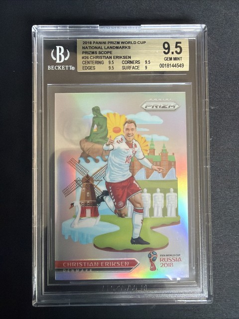 BGS9.5 2018 Panini Prizm World Cup National Landmarks Christian Eriksen 1 of 1