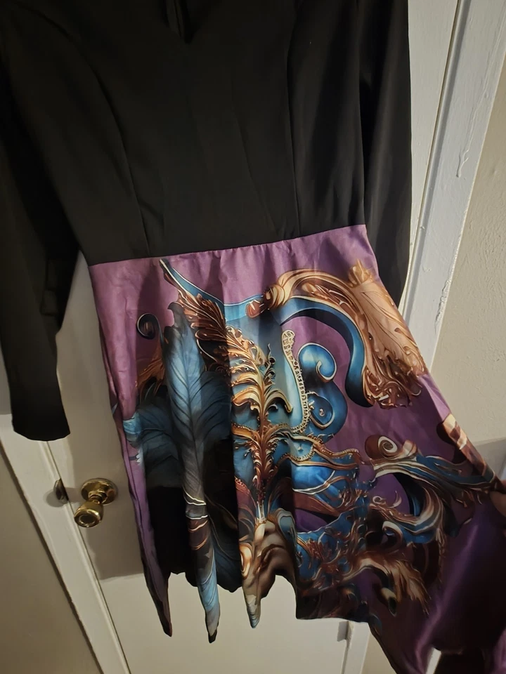 Unbranded Mardi Gras Dress With Long Sleeves Scalloped Neckline - Image 2 of 4