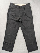 Brooks Brothers Advantage Chino Elliot Pants Mens 36x30 Black Pleated Relaxed