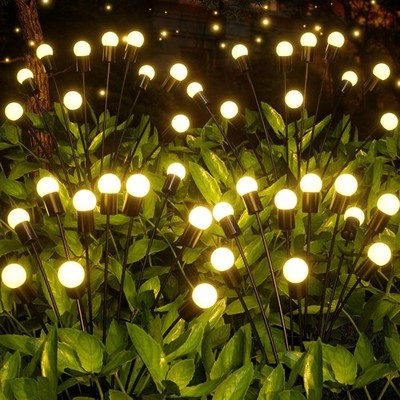 4 Pack Solar Gartenlichter, Firefly Solar Lights, Solarleuchten, Gartendeko