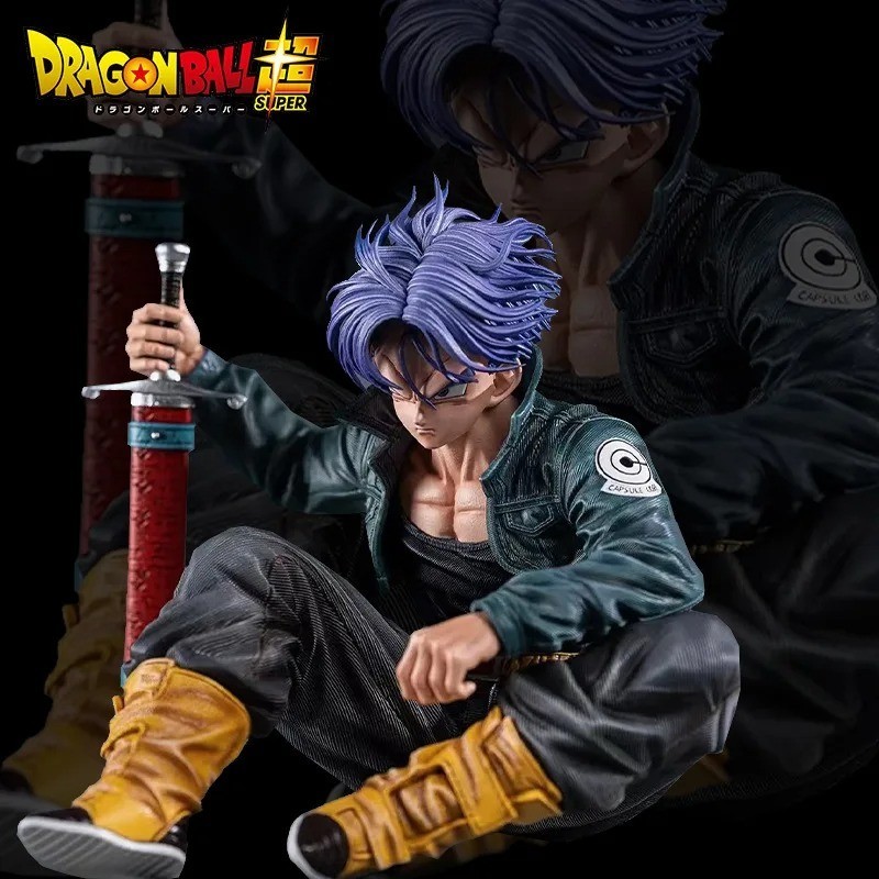 Figura Super Saiyajin Trunks Dragon Ball de 10 cm, estatuilla de anime de PVC sentado juguete NUEVO