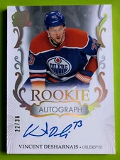 VINCENT DESHARNAIS ROOKIE AUTO 2023-24 THE CUP /36 GOLD AUTOGRAPH #129 OILERS