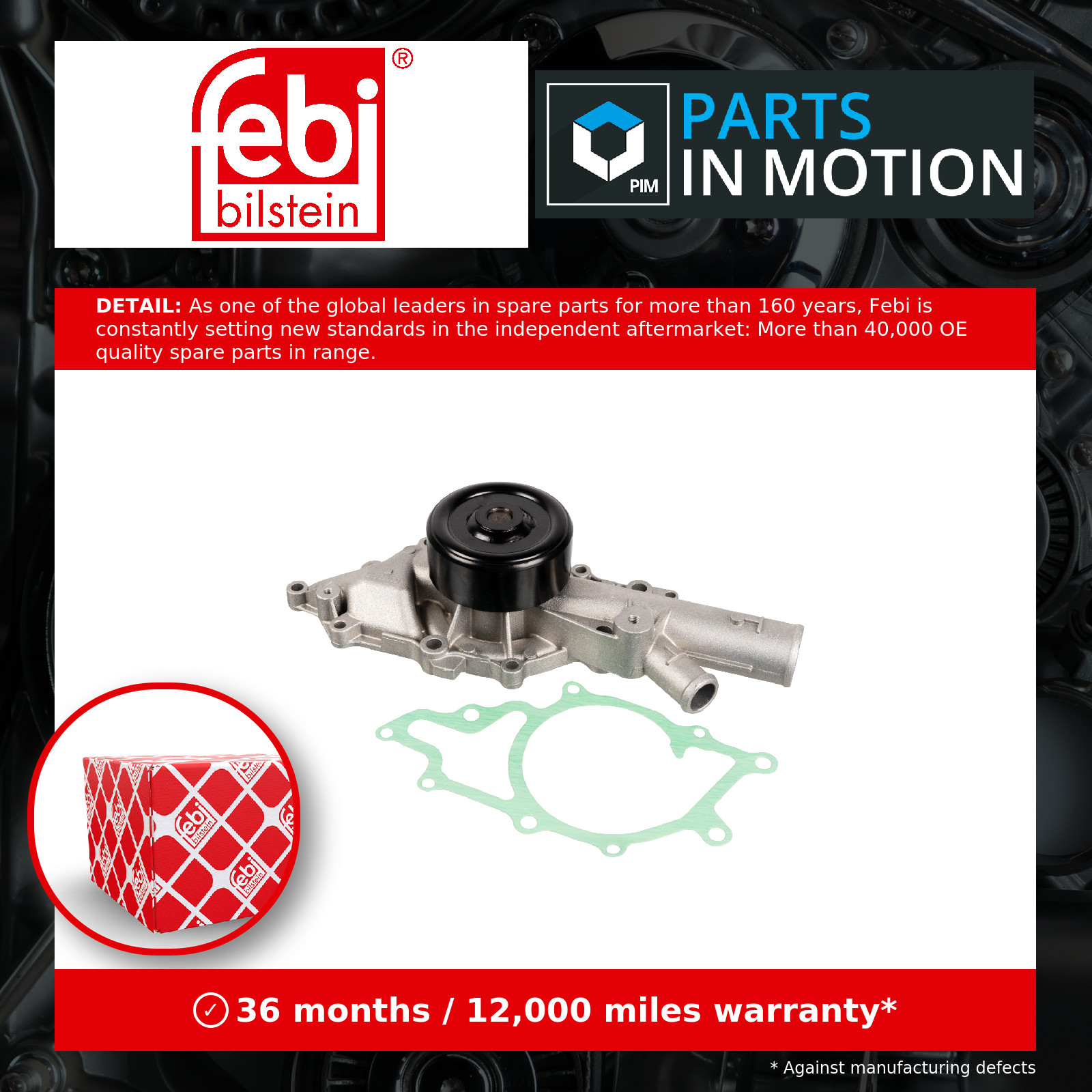 Water Pump 24205 Febi Coolant A6462000301 6462000301 Genuine Quality Guaranteed - Image 2