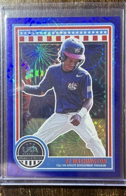 2025 Panini Stars and Stripes - EJ Washington #118 Blue Fireworks /75 (RC)