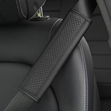 Passend f�r BMW 5er Gurtschoner Schwarz Naht weich Gurtpolster Leder