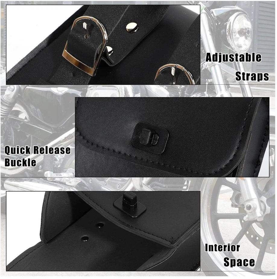 Bolsa de herramientas delantera/trasera/lateral universal de cuero para motocicletas Foto 4 de 4