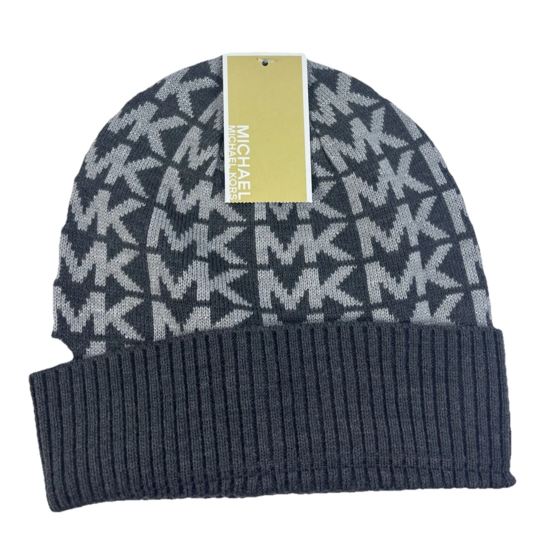 Michael Kors Fine Knit Beret Logo Accent Brand New! One Size Heather Gray NWT Michael Kors Women main image 4