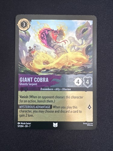 Giant Cobra Ghostly Serpent 57/204 FOIL Archazia's Island-Near Mint-Lorcana TCG