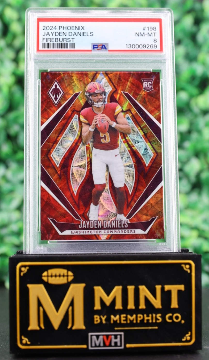 2024 Panini Phoenix  Jayden Daniels #198 Fire Burst /350 RC Commanders