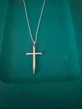 20 inch 925 Sterling Silver cable chain with cross pendant 10% to charity