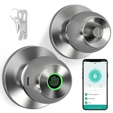 52HZ Smart Fingerprint Door Lock, 3 in 1 Finger Print Door Knob with Tuya App...