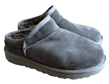 UGG Tasman Slippers Womens 6 Gray Suede Shearling Lined Slip On Sold Out Style