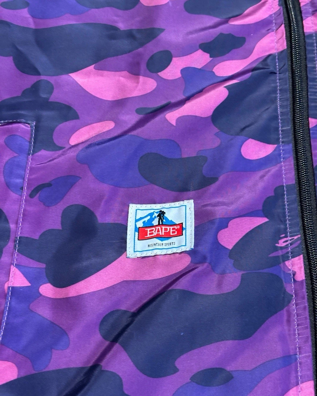 Purple Camo Bape Bathing Ape Hooded Jacket Medium  image 3