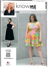 Know Me by mimi G ME2085 Sewing Pattern Misses Dress Two Lengths 8-10-12-14-16