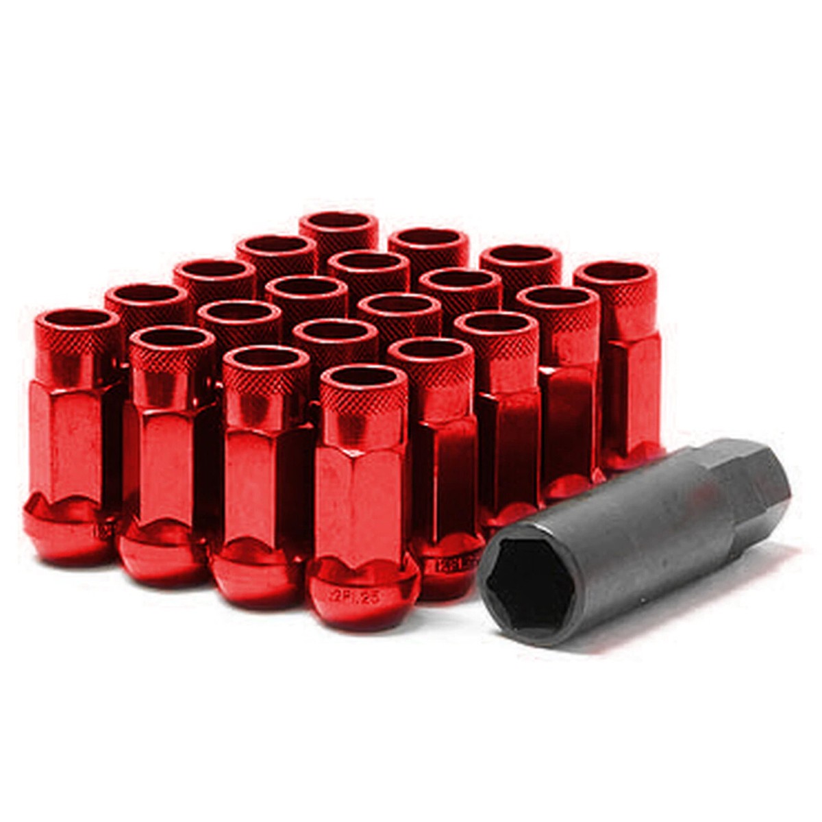 20 Generic SR48 OPEN-END LUG NUTS RED ACORN 12x1.25 SUBARU BRZ