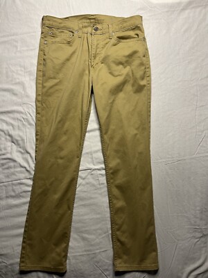 Levi s 511 Pants Men s Size 34x30 Beige Straight Legged Trousers 04511-3376