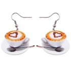 Acrylic Coffee Cup Spoon Earrings Dangle Party Jewelry Charms Gifts for Women