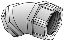 4Q4250 - OZ/Gedney 2-1/2" 45° Liquidtight Connector, Malleable Iron, Zinc Electr