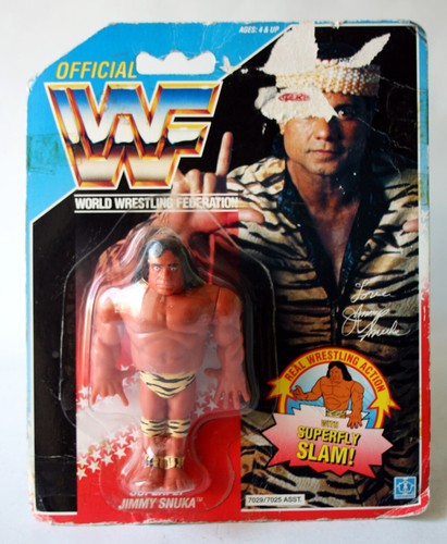 VINTAGE 1990 WWF SUPERFLY JIMMY SNUKA FIGURE HASBR...