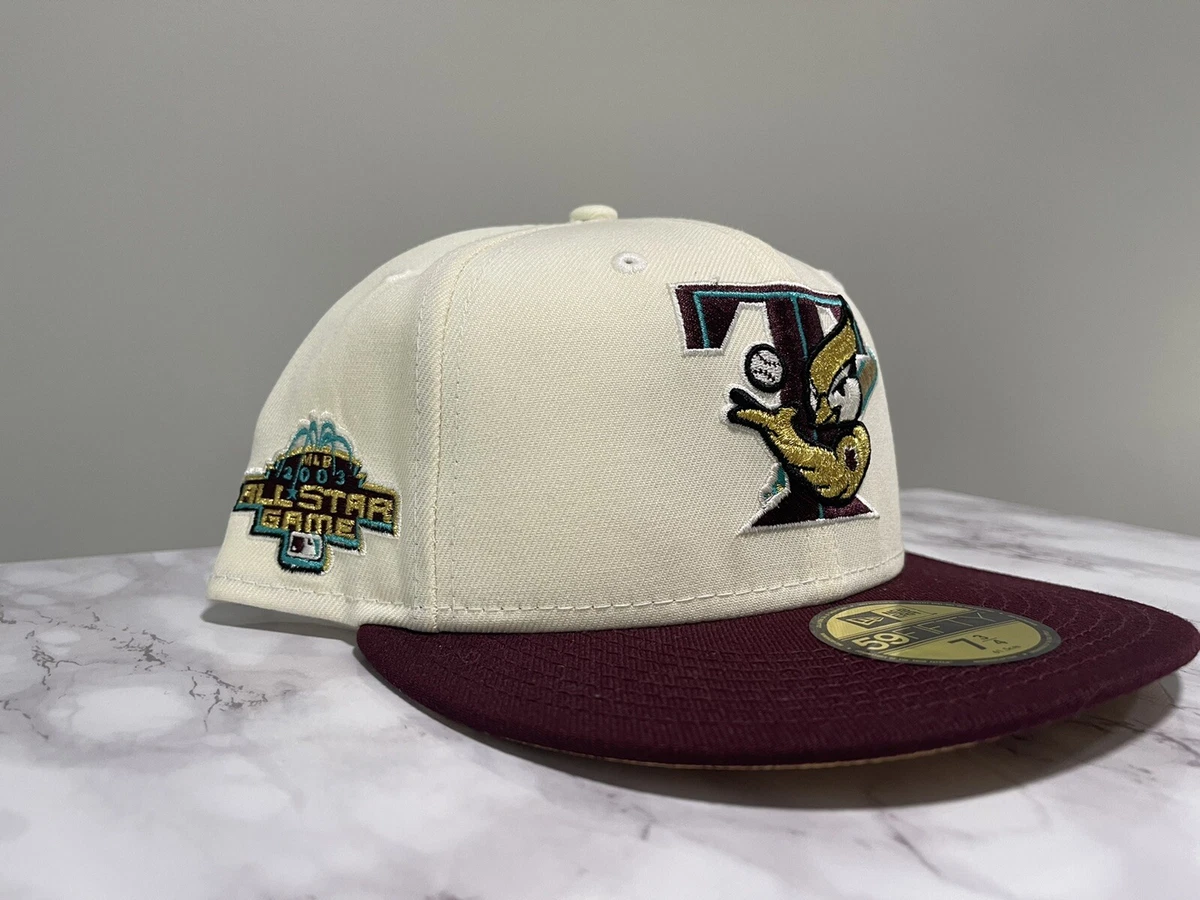 Exclusive Fitted Off-White Maroon Toronto Blue Jays New Era Fitted Hat 7  3/4