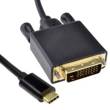 Premium USB 3.1 Type C to DVI-D Male Plug 4K 30Hz Adapter Cable 2m Black Braided