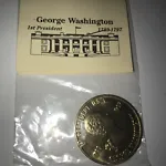 George Washington 1st President 1789-1797 Coin ,token ,collection Gold 28mm A2
