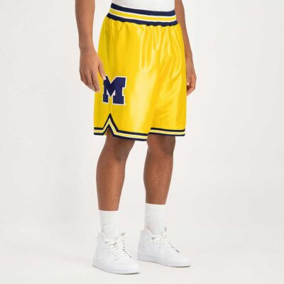 Mitchell Ness Michigan Wolverines FAB FIVE WEBBER Rose AUTHENTIC SILK  SHORTS